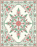 Floral Vines Centerpiece Design Rug