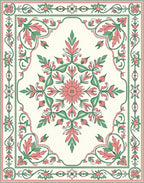 Floral Vines Centerpiece Design Rug
