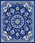Classic Floral Mandala Blue Pattern Rug