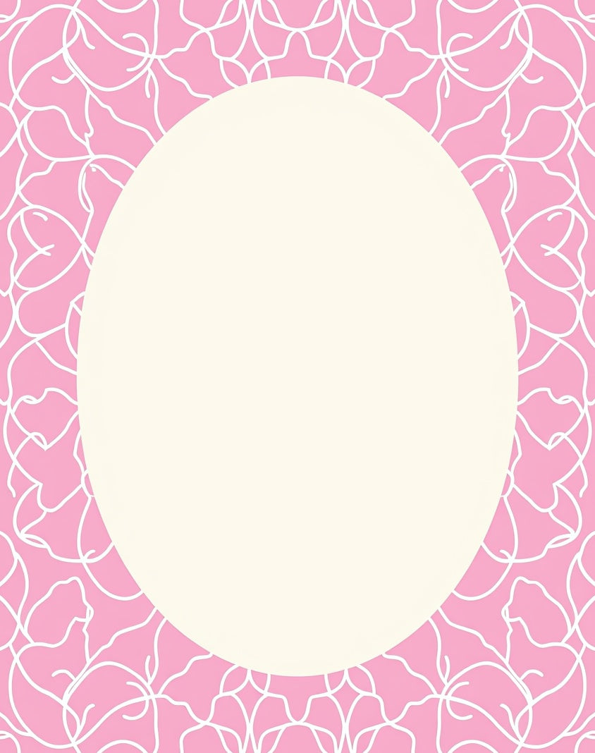 Pink Floral Silhouette Pattern Rug