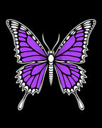 Vibrant Purple Butterfly Garden Rug