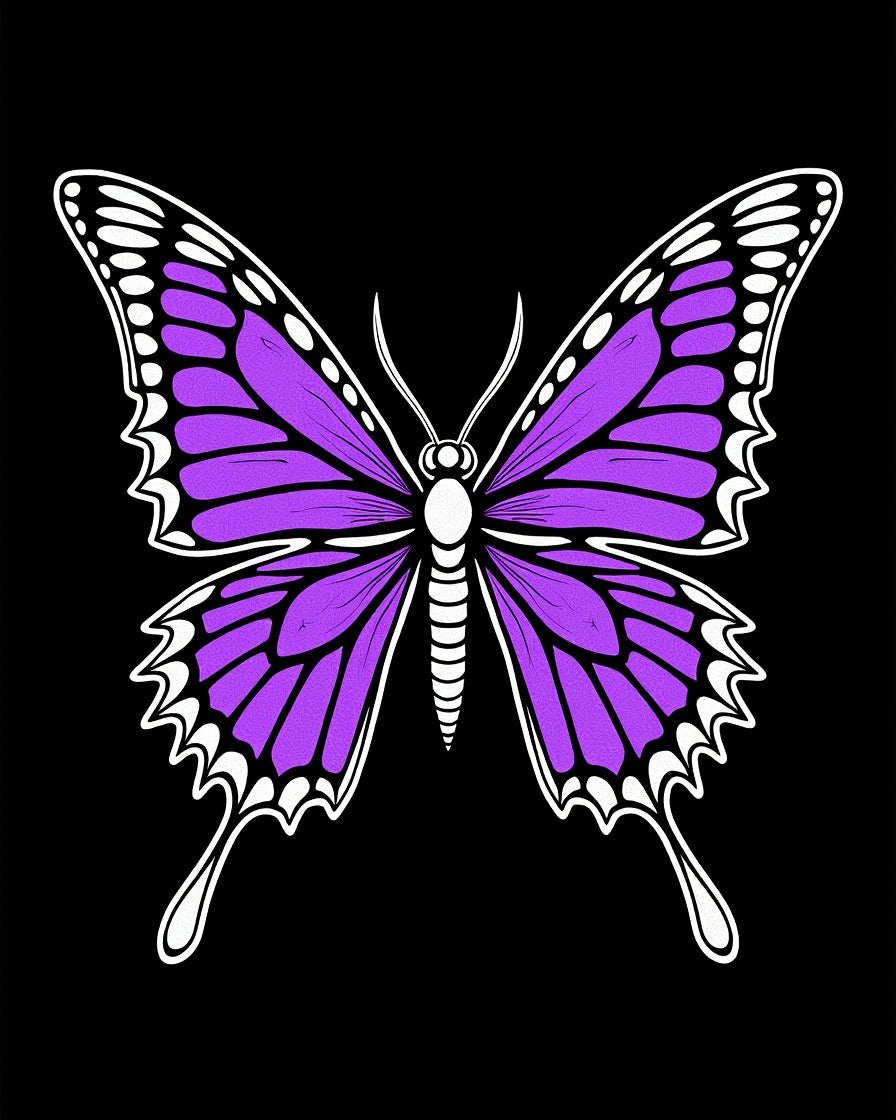 Vibrant Purple Butterfly Garden Rug