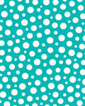 Bright Teal White Dots Pattern Rug