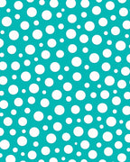 Bright Teal White Dots Pattern Rug