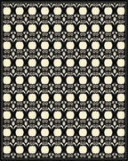 Art Nouveau Black Egg Oval Pattern Rug