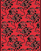Bold Floral Silhouette Red Rug