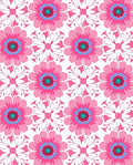 Pink Floral Pattern With Blue Accents Rug