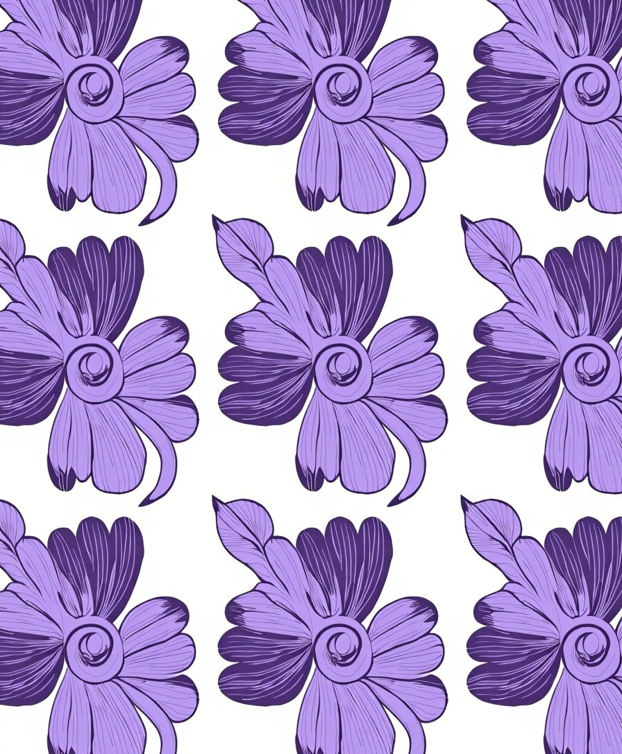 Charming Purple Floral Pattern Rug