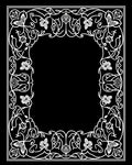White Floral Vine Border Rug