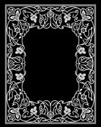 White Floral Vine Border Rug