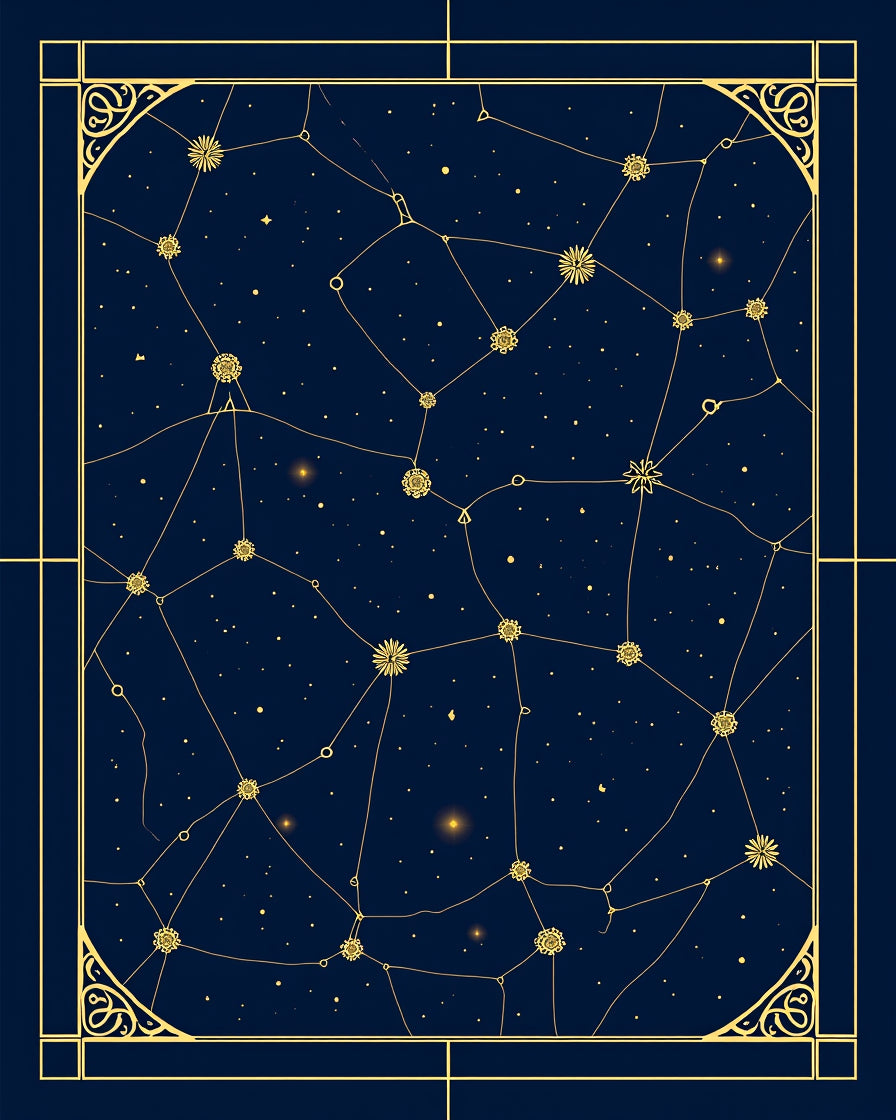 Celestial Starry Night Constellation Design Rug