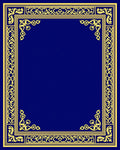 Ornate Golden Blue Border Design Rug