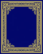 Ornate Golden Blue Border Design Rug