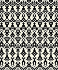 Elegant Black Ivory Damask Pattern Rug