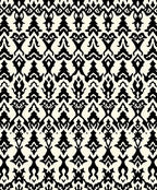Elegant Black Ivory Damask Pattern Rug