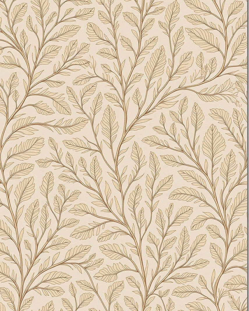 Botanical Branch Pattern With Neutral Tones Rug