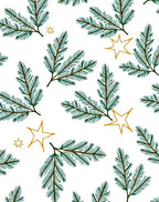 Pine Branches with Golden Stars Rug