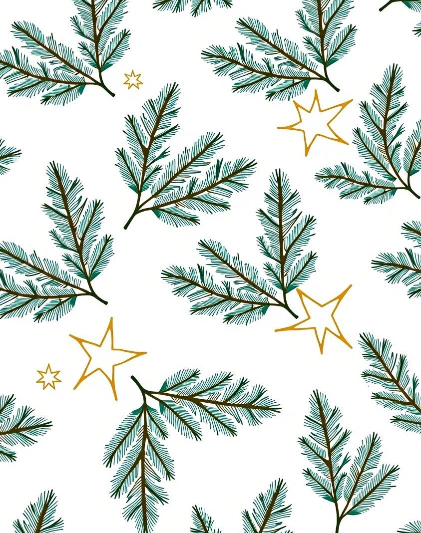 Pine Branches with Golden Stars Rug