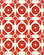 Red Geometric Starburst Mandala Pattern Rug