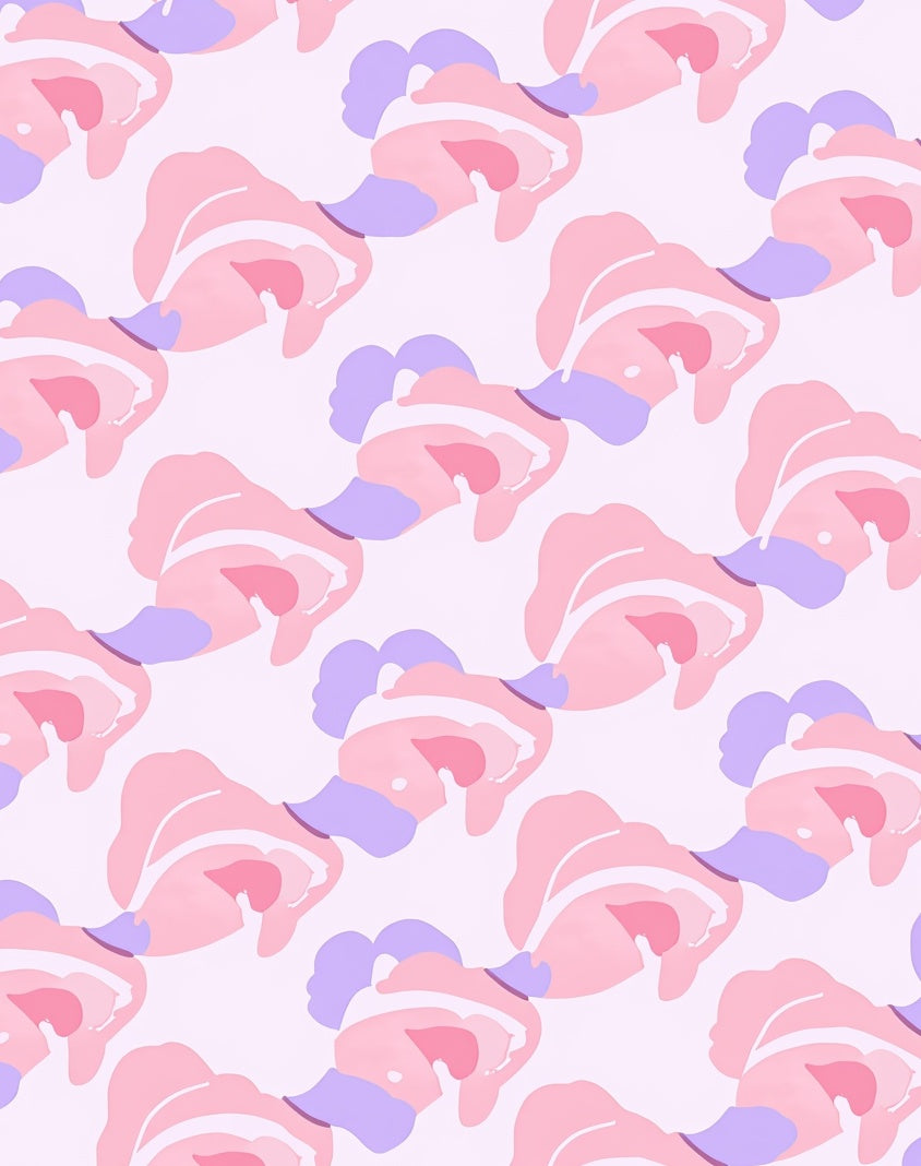 Pastel Pink Purple Abstract Forms Rug