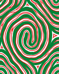 Crimson Green Swirls Rug