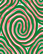 Crimson Green Swirls Rug