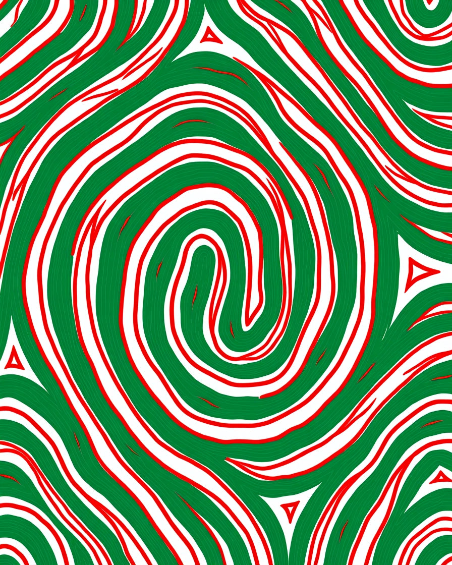 Crimson Green Swirls Rug