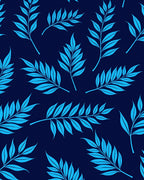 Aqua Palm Frond Pattern Rug