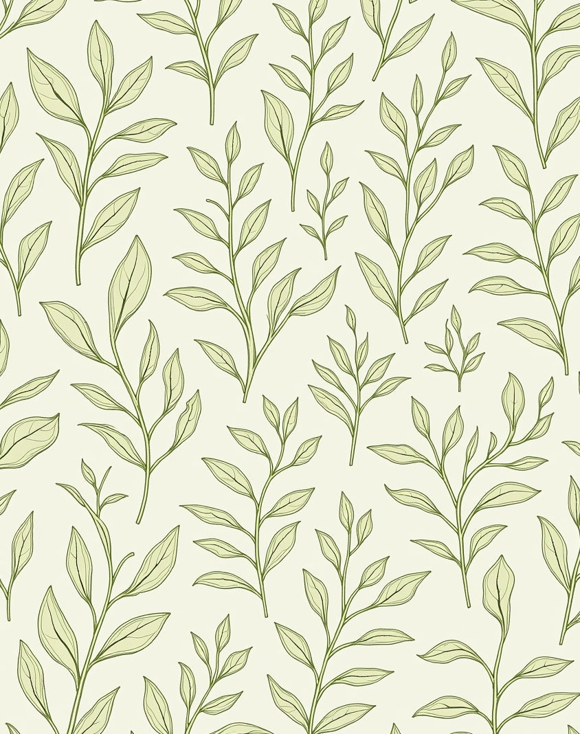 Botanical Leaf Pattern Design Rug