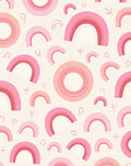 Playful Pink Rainbow Patterned Rug