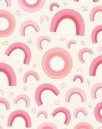 Playful Pink Rainbow Patterned Rug