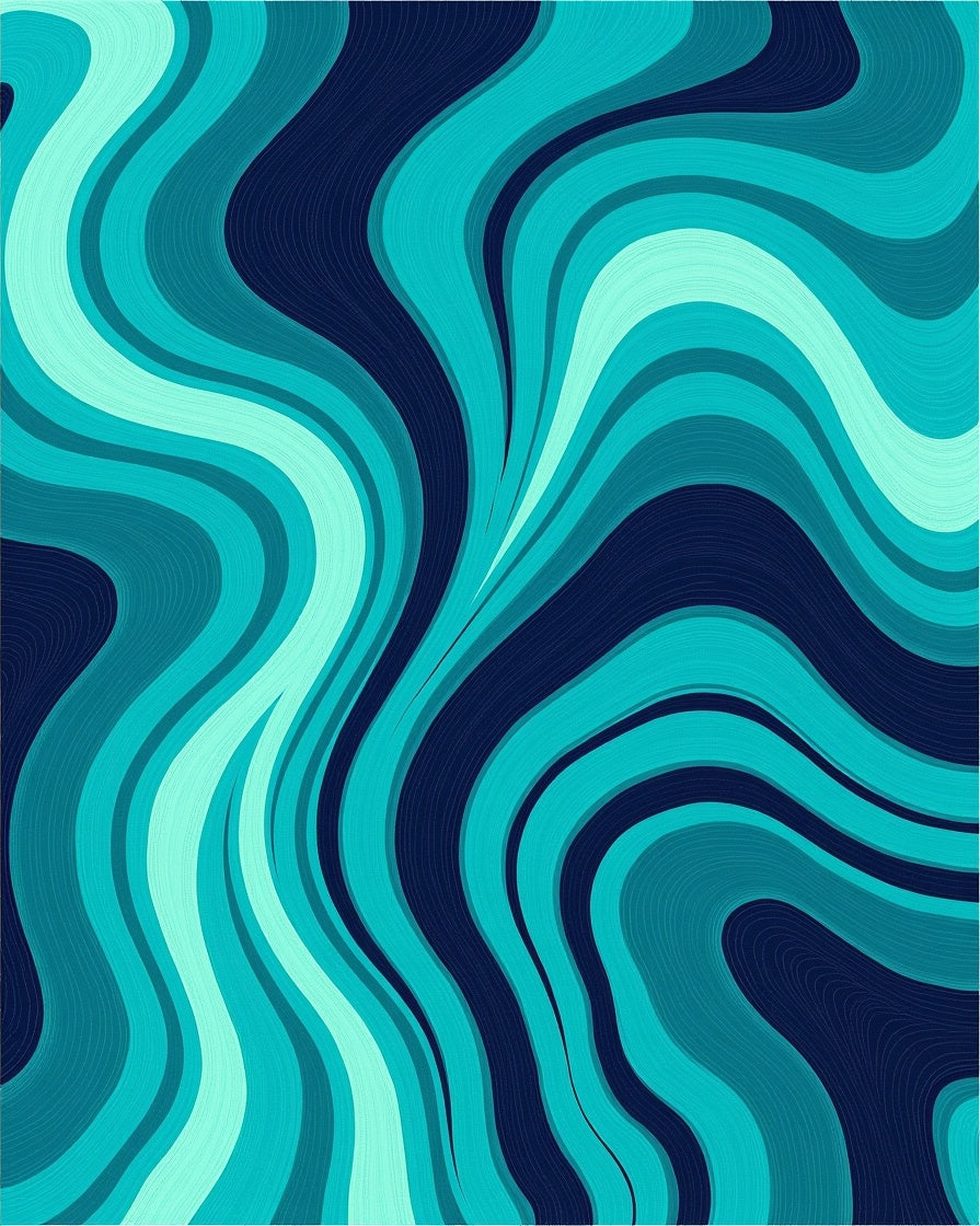 Abstract Aqua Turquoise Swirls Rug