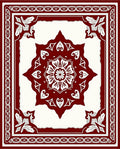 Detailed Floral Medallion Border Pattern Rug
