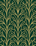 Art Nouveau Green gold Floral Pattern Rug