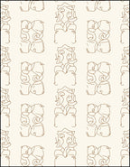 Abstract Scrolls Faces Pattern Design Rug