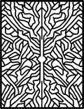 Abstract Black White Organic Lines Rug