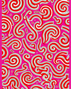 Pink Swirls Candy Cane Stripes Rug
