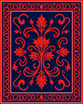 Bold Red Floral Classic Design Rug
