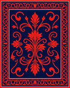 Bold Red Floral Classic Design Rug