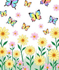 Spring Butterfly Garden Whimsical Pattern Rug