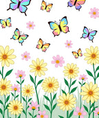Spring Butterfly Garden Whimsical Pattern Rug