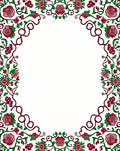Whimsical Pink Rose Garden Frame Rug