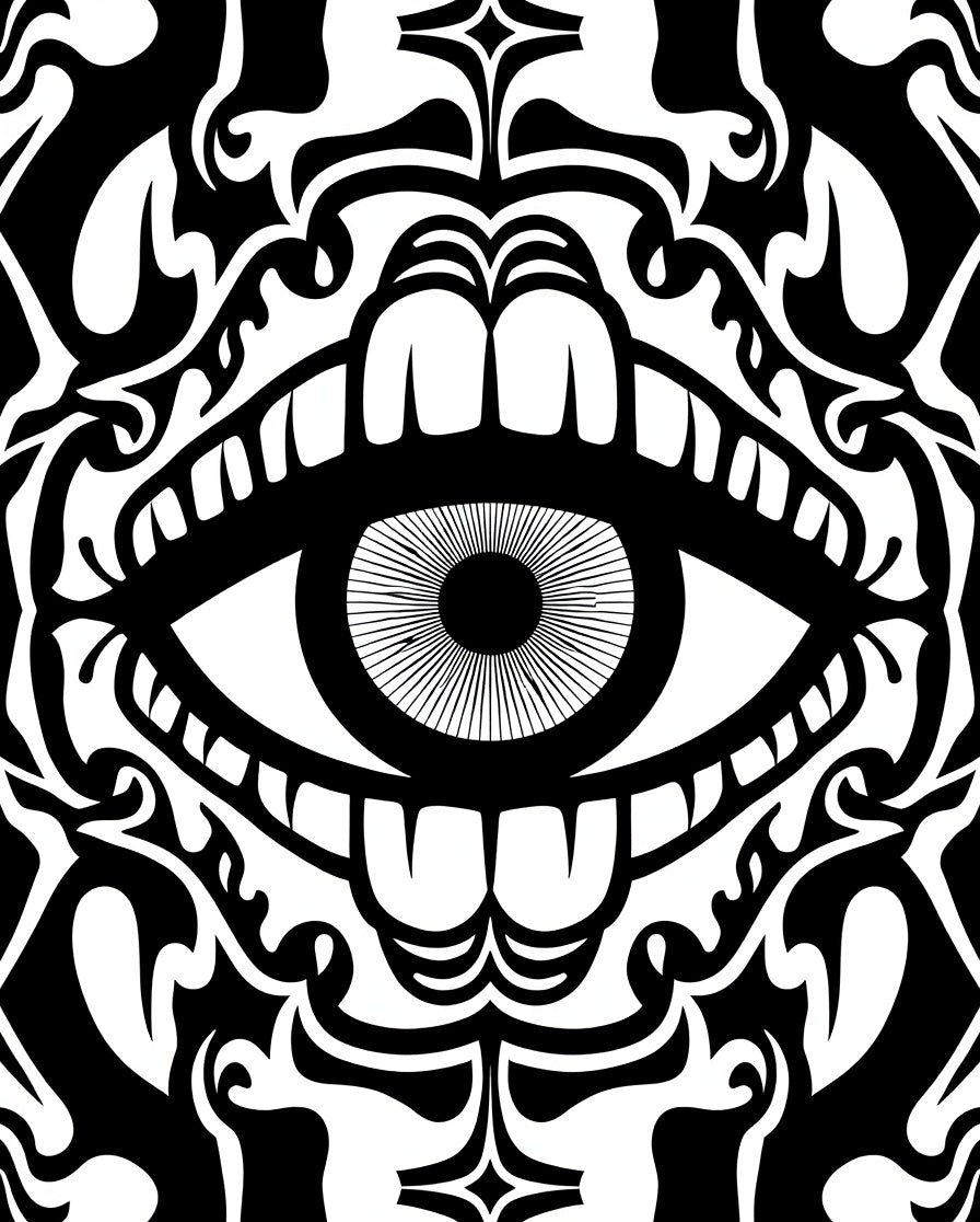 Bold Graphic Eye Pattern Art Rug