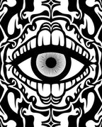 Bold Graphic Eye Pattern Art Rug