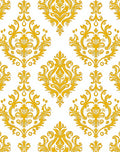 Golden Damask Flourish Pattern Rug