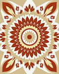 Warm Tones Sunburst Medallion Design Rug