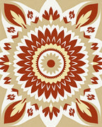 Warm Tones Sunburst Medallion Design Rug