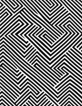 Bold Black White Geometric Maze Rug
