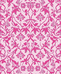 Pink Floral Scroll Pattern Rug