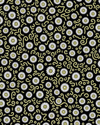 Whimsical Daisy Pattern with Swirls Rug